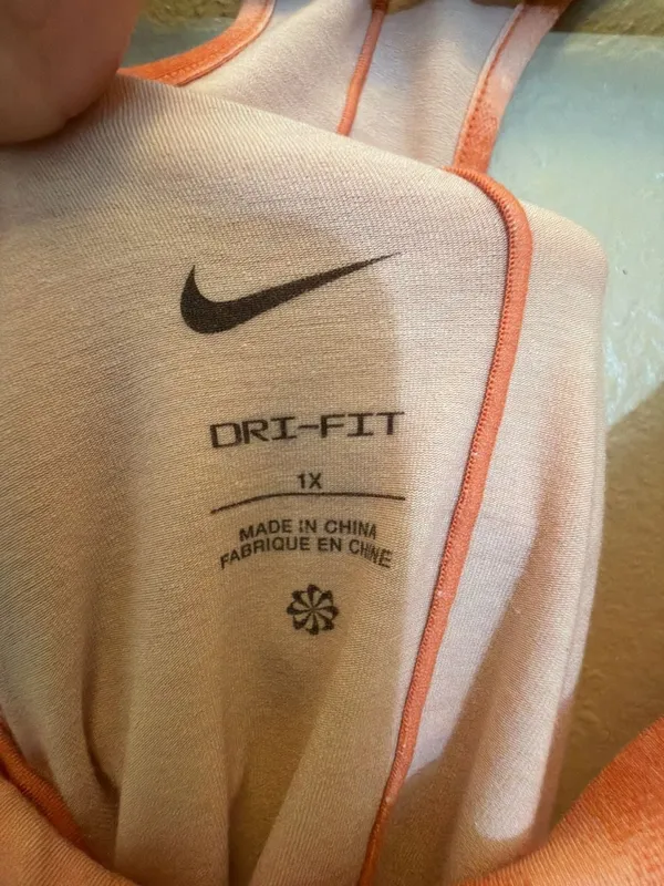 Nike Dri-FIT One Luxe Tie-Dye Tank Top Orange Peach - Image 2
