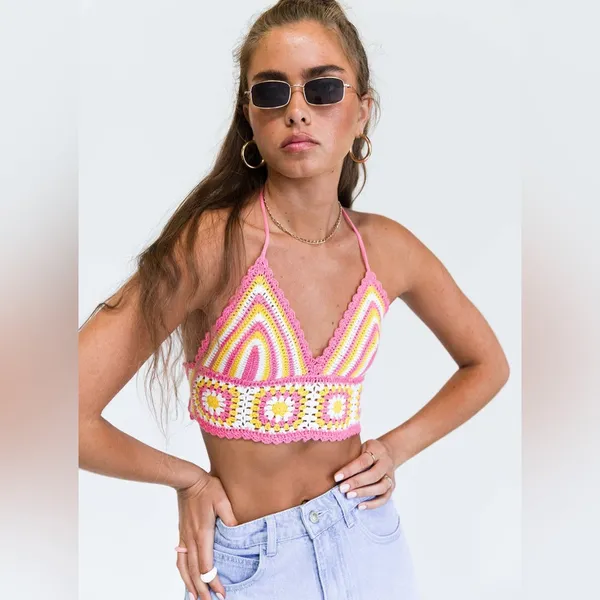 Princess Polly Daisy Girl Top Multi Size M/L New with tag - Image 5