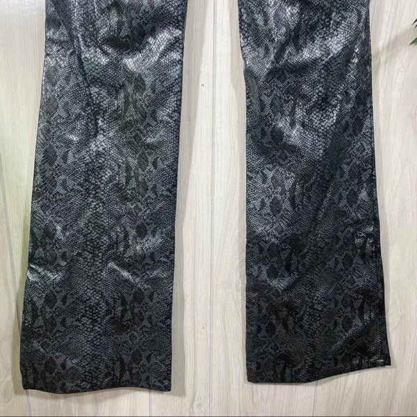 Paris Blues Faux Leather Snake Print Flare Pants size 3 - Image 6