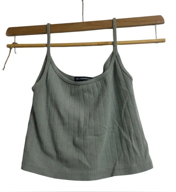 Brandy melville teal green eyelet skylar tank top - Image 4
