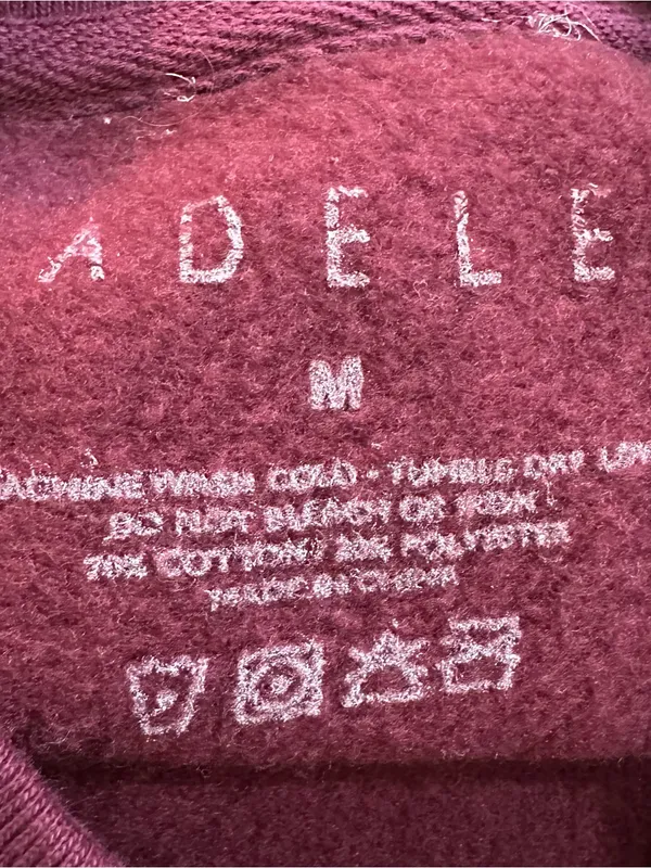 Adele Rolling In The Deep Embroidered‎ Crewneck Sweatshirt Burgundy Size M Merch - Image 8