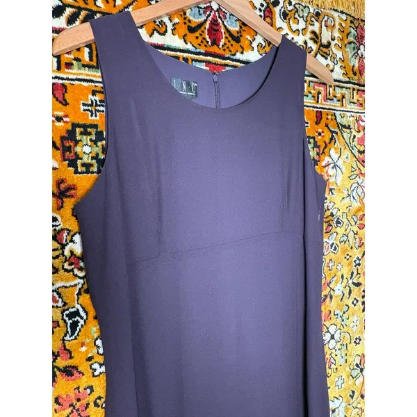 Vintage INC Dark Purple 100% Silk Floral Maxi Dress Size 12 Wedding Guest - Image 2