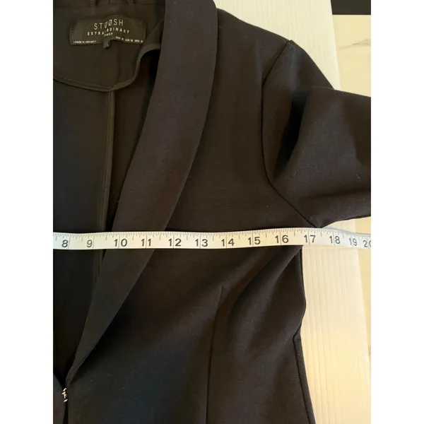 STOOSH Black Tailored Blazer Womens‎ Medium Open Front Career Work Jacket - Image 5