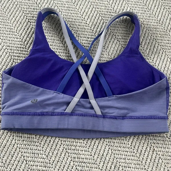 Lululemon Energy Bra Wee Stripe Bruised Berry/Cool Breeze - Image 5