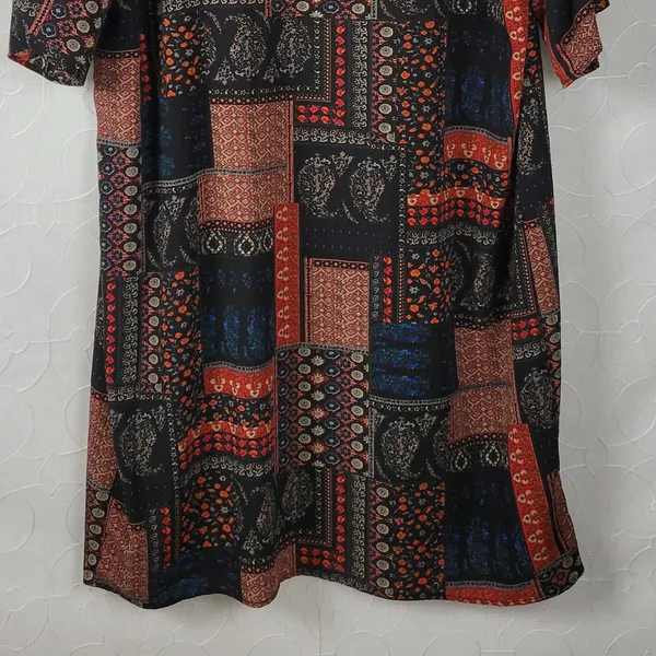 PinkBlush Womens‎ Kimono Cover Up Size L Black Brown Bandana Paisley Print Open - Image 5