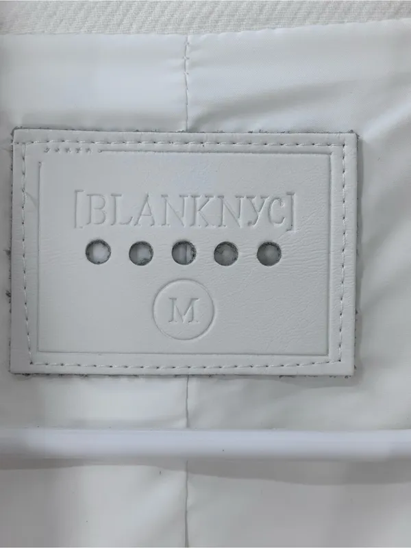 (E)   Blank NYC cream Asymmetrical Zip Moto Jacket - Image 2