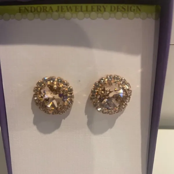 ENDORA JEWELLERY Australian Rose Gold‎ Bridal Earrings Discontinued NWT - Image 4