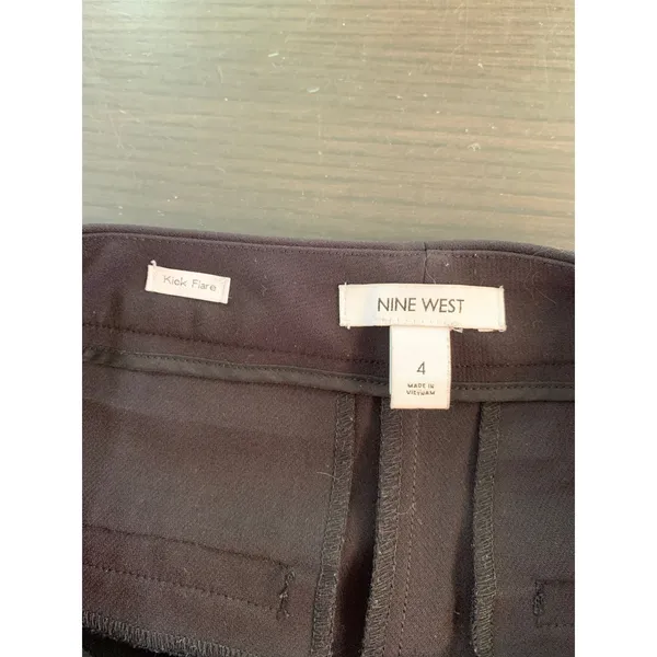 Nine West Womens Kick Flare Dress Pants Dull Black Size 4‎ Cropped Trousers READ - Image 3