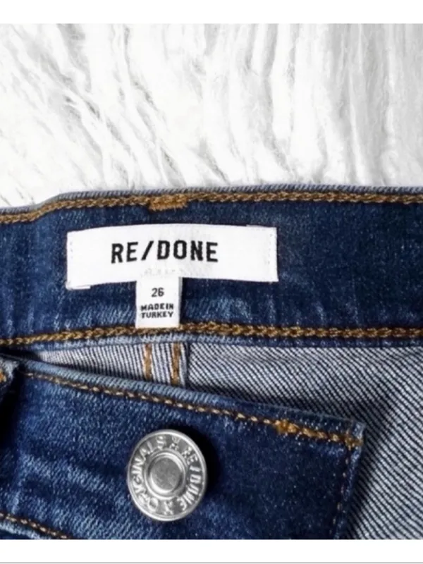 NWT Revolve x RE/DONE High Rise Button Front Ankle Crop Jeans - Image 4