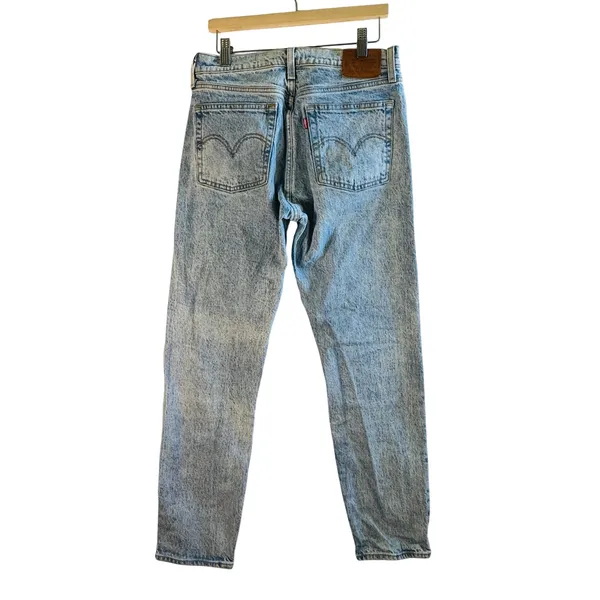 Levis‎ Premium Wedgie Straight Leg Jeans Acid Wash Light Blue Denim 27 High Rise - Image 2
