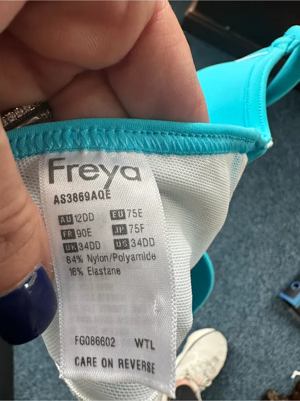 Freya bra bathing suit 34 DD full support flattering Blue Size undefined - Image 6
