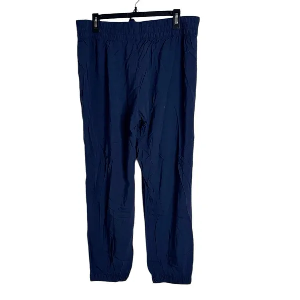 Aerie Navy Elastic Waist Drawstring Viscose Cuffed Crop Joggers size L - Image 2