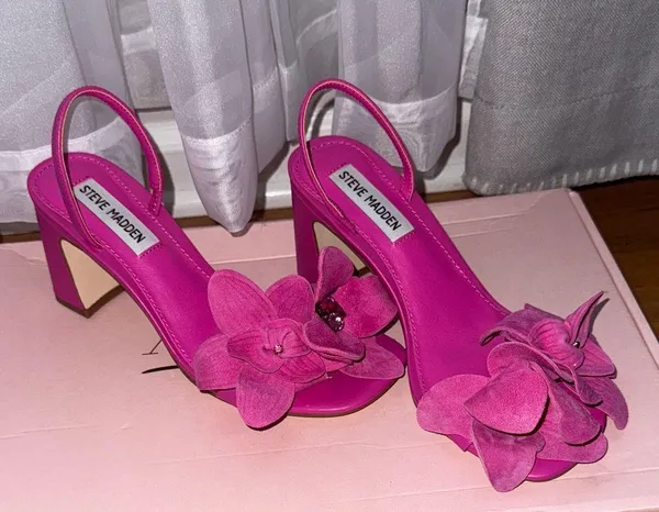 Steve Madden Fuchsia Floral Farrie Heeled Sandals - Image 4