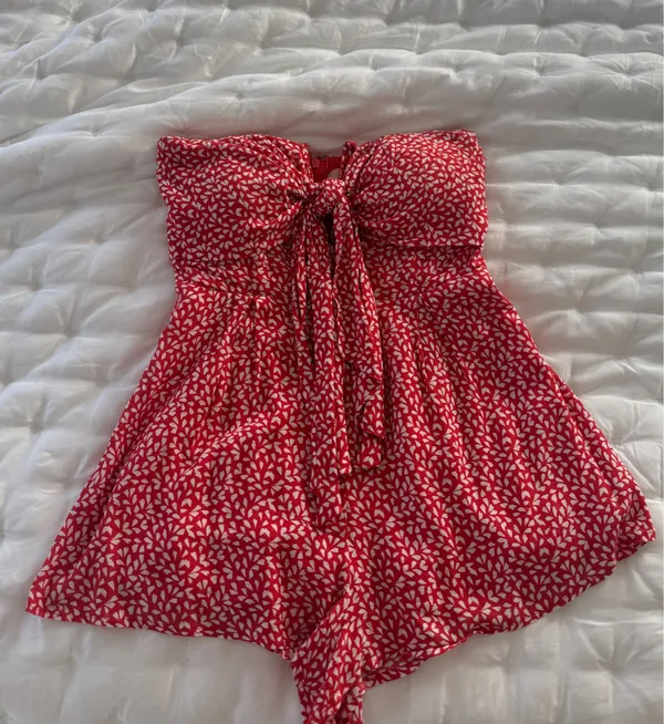 Impeccable Pig Orange and White Romper - Image 4