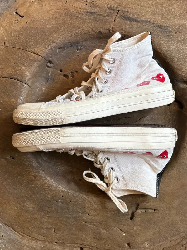 Converse Chuck Taylor Play Commes des Garçons white high-top sneakers US 7 / 9 - Image 7