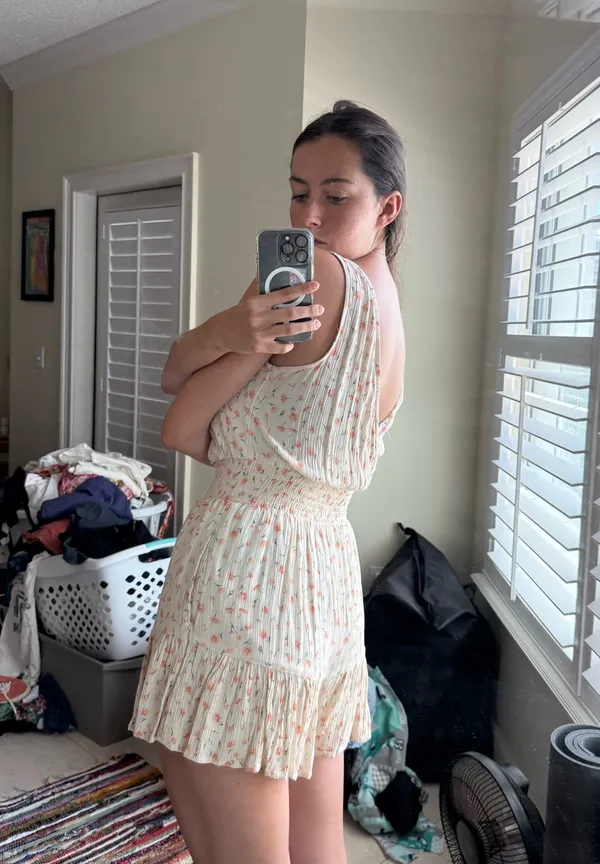 American Eagle floral romper cream - Image 4
