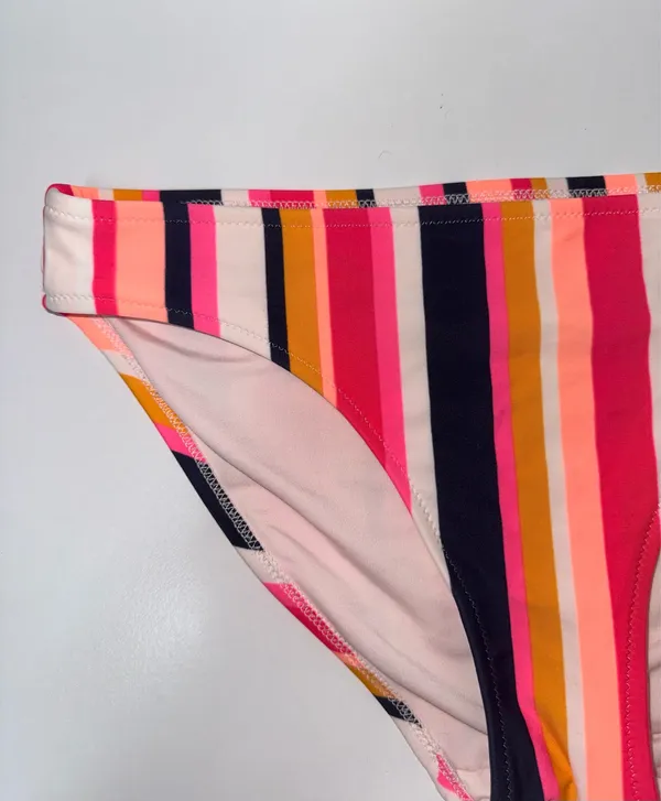 Aerie Pink Multi Striped Bikini Bottoms Low Rise Full Coverage - Image 2