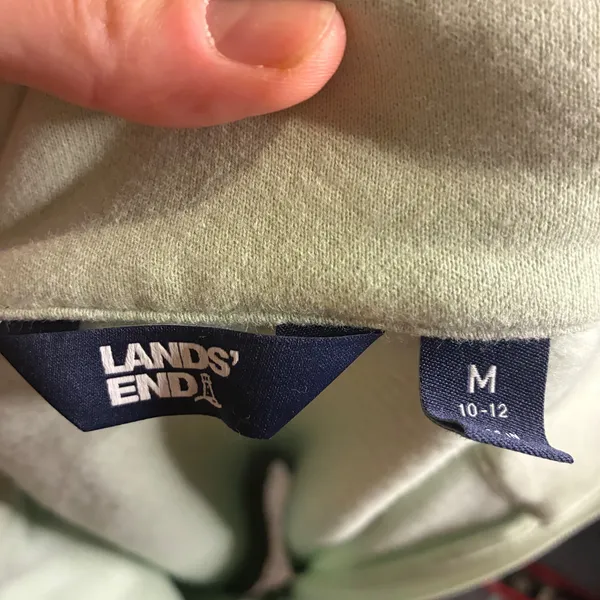 Lands End Womens Mint Green Quarter Zip‎ Fleece Pullover Sweatshirt Medium 10-12 - Image 4