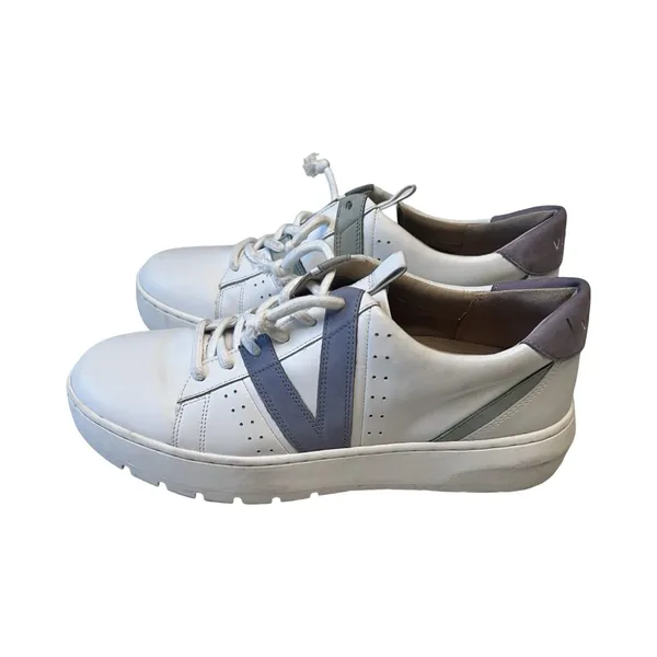 Vionic Simasa White Leather Nubuck Purple‎ Grey Fashion Sneakers Womens 7 - Image 4