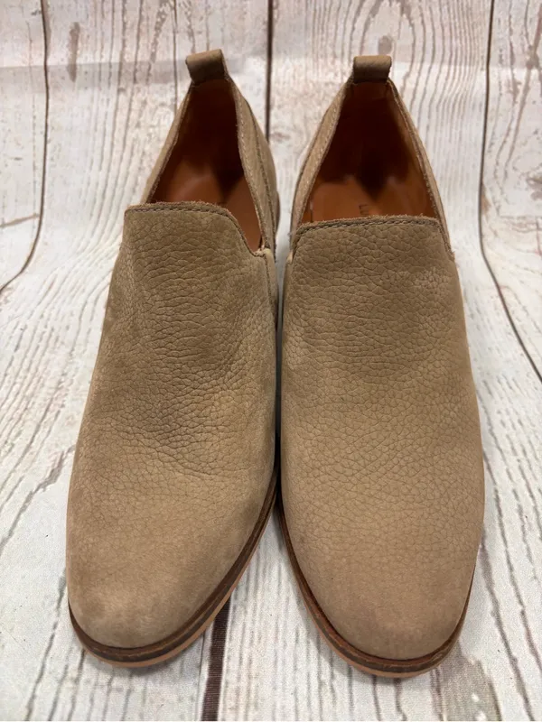 Lucky Brand Vennia Ankle Booties Taupe Leather Chunky Block Heel Sz 7.5 - Image 4
