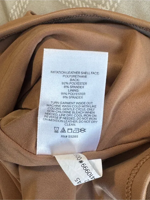 Express Faux-Leather Crop Tank in Caramel Brown - Image 4