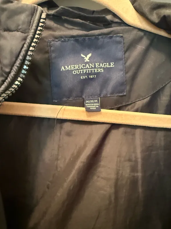 American Eagle Outfitters Black Long Puffer Coat with Hood - Image 3