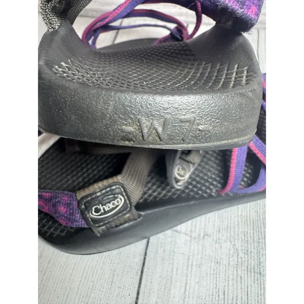 Chacos Women's Sz. 7M Purple Striped Hiking Outdoors Adjustable Strappy Sandals - Image 8