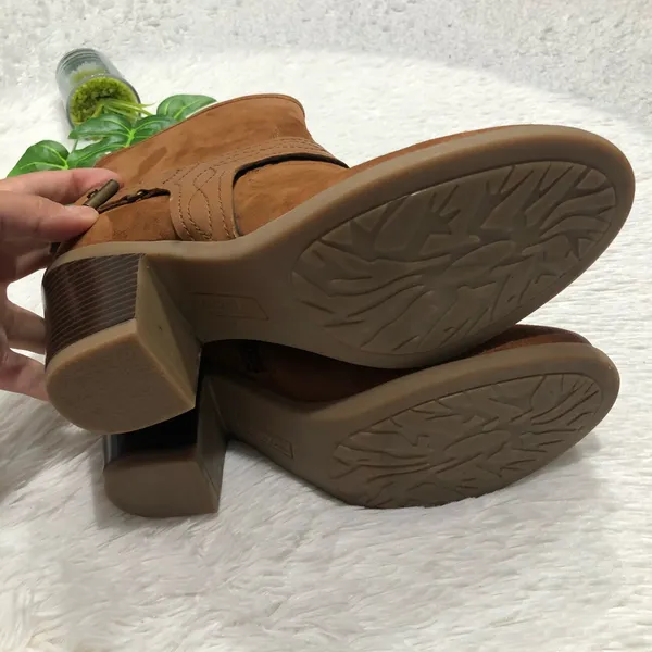 Earth Leather Suede Ankle Boot Lina Arlington Cowgirl Size 8‎ Western Boho - Image 9