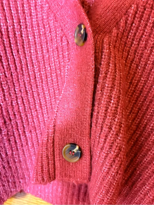 Forever 21 Cropped Button V-Neck Cardigan - Rose - Image 7