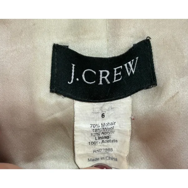 J.Crew Peacoat Red Mohair Wool Blend Double Breasted Jacket Retro Classic Work 6 - Image 5