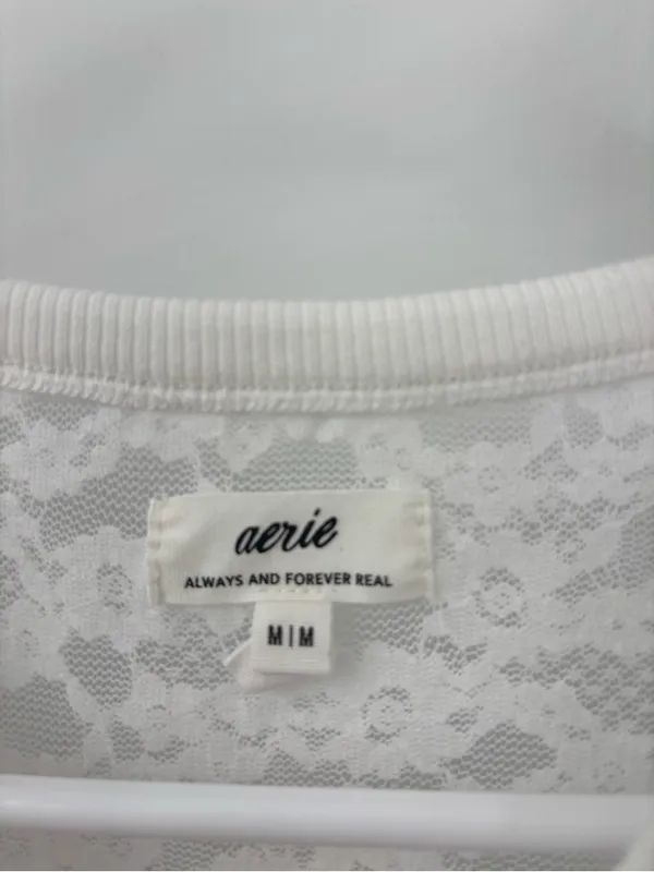 Aerie white lace short sleeve tshirt - Image 4