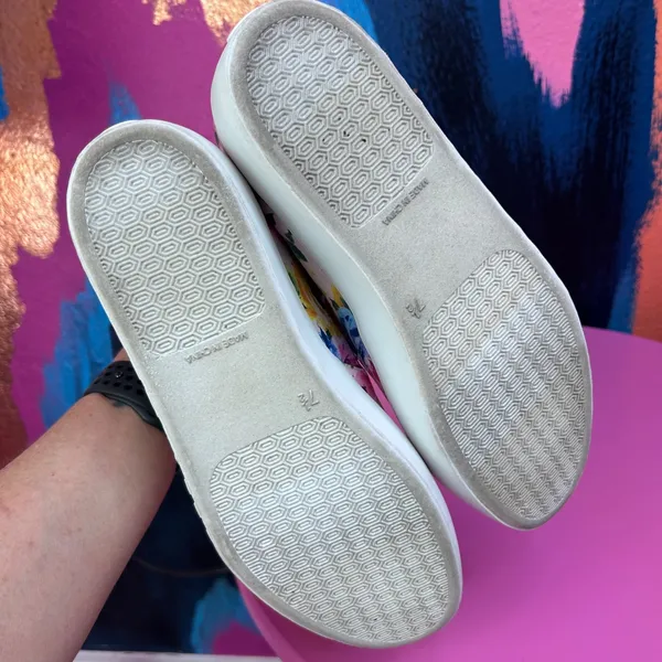 Christian Siriano Womens 7.5 Slip On‎ Sneakers Pink Floral Platform EUC - Image 6