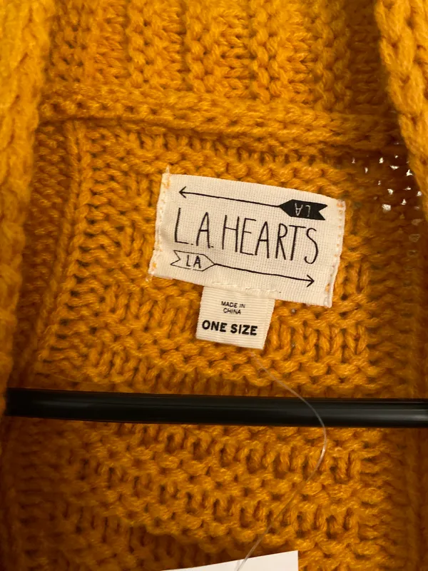 LA Hearts Yellow Knitted Cardigan - Image 8