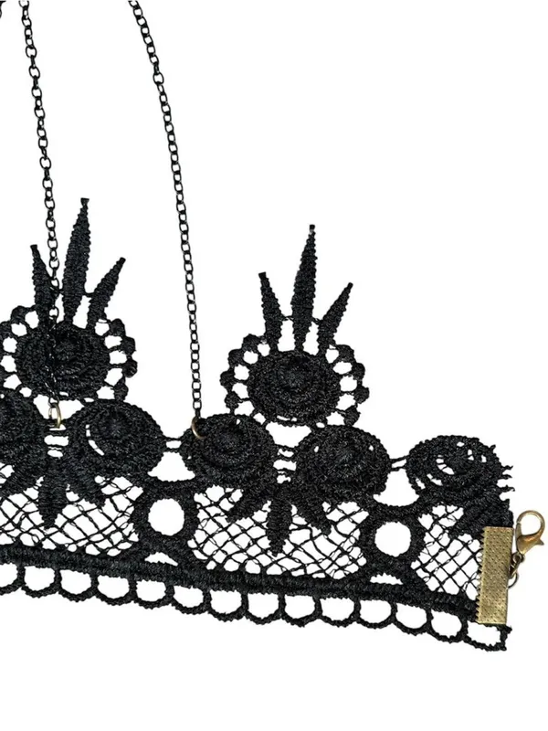 Victorian/Gothic Lace Choker Necklace Black - Image 5