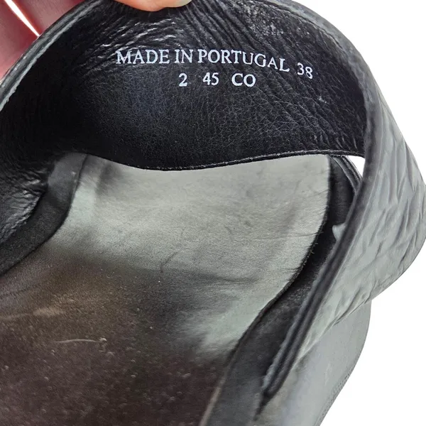 Dansko Black Leather Embossed Floral Slip On Strap Slide Casual Sandals Size 38 - Image 7