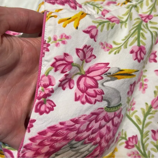 Printfresh Queen Lotus in Pink Cloud Pajama Shorts Size XS Bird Floral - Image 7