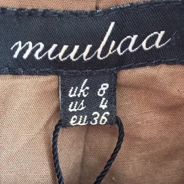 Muubaa Womens Tan Brown 100% Lamb Leather Biker Motorcycle Jacket Size US 4 UK 8 - Image 2