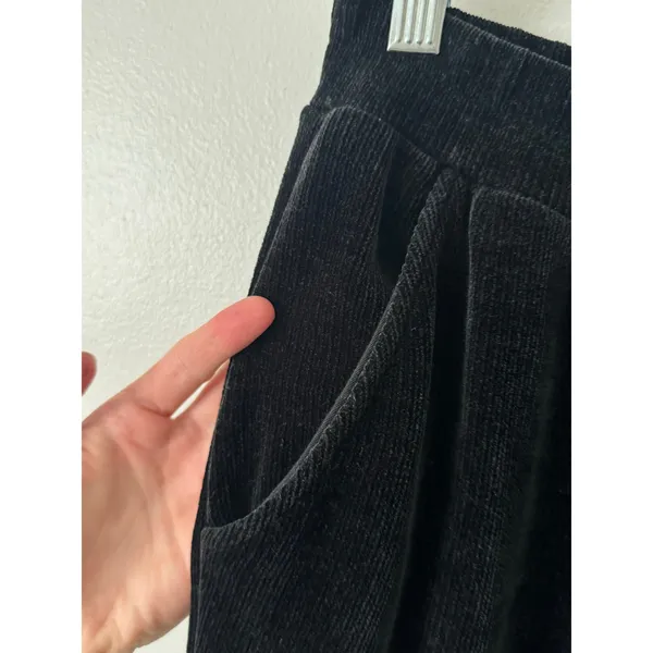 Alo Yoga S Chenille High-Waist Wide Leg Chalet Pant in Black - Image 5