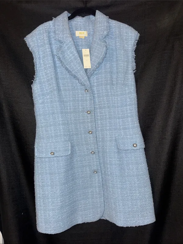 NWT Maeve Sleeveless Tweed Blazer Mini Dress - Image 3