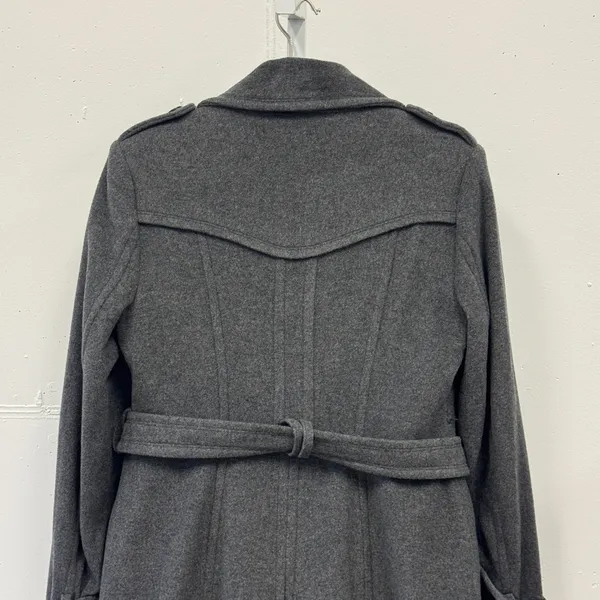 Marc New York Andrew Marc Gray Wool Blend Belted Overcoat Coat Jacket Womens 8 - Image 6