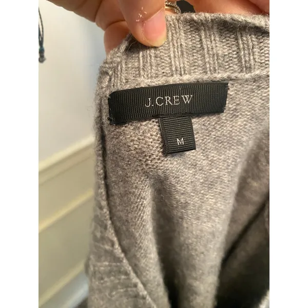 J.Crew Gray Wool Blend Knit Pullover Crewneck Sweater High-Low Hem Side Slit - Image 7
