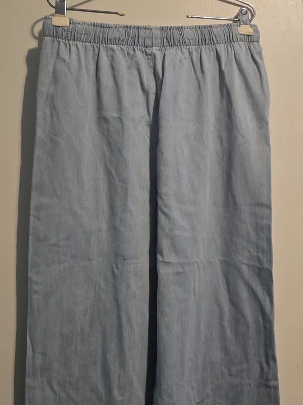 stradivarius Light Blue Wide-Leg Drawstring Jeans - Image 14