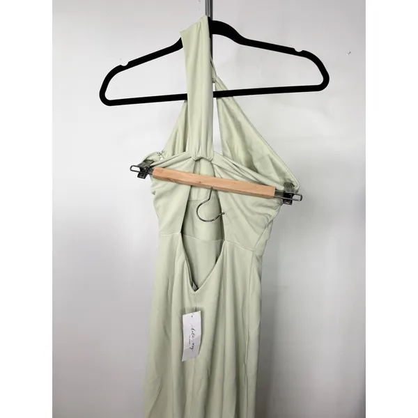 Katie May One Shoulder Keyhole Cutout Gown Sage Green Maxi Dress NWT - Image 8