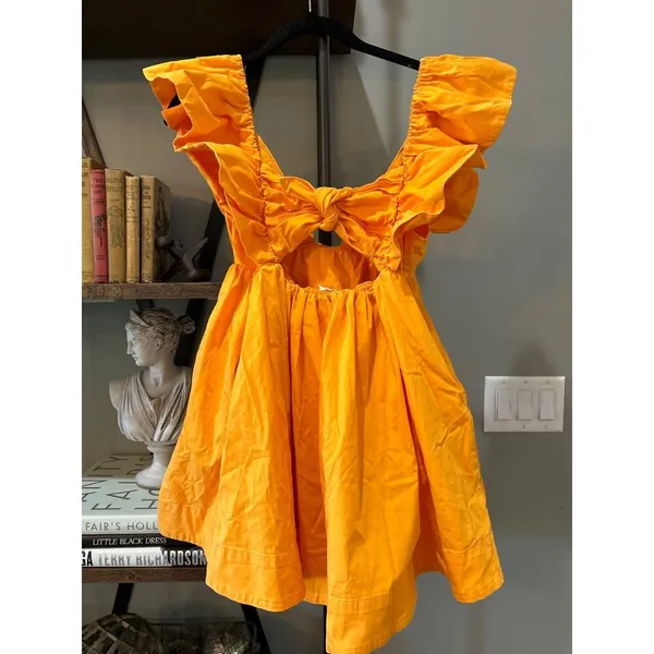 For Love & Lemons Clementine Mini Dress Orange Womens Size Medium - Image 11