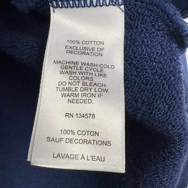 Vineyard Vines Drawstring Cowlneck Pullover Thumbholes 100% Cotton Blue Small - Image 4