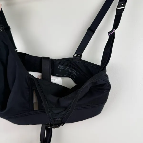 NWT Simple Wishes No Commitment Maternity & Nursing Bra Black Size Medium - Image 7