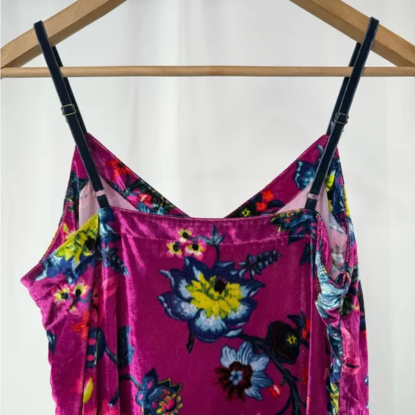Anthropologie Shania Velvet Floral Slip‎ Dress in Violet Size Small - Image 6
