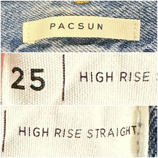 PacSun Checkerboard High-Rise Button Fly Straight Leg Crop Jeans Size 25 - Image 6