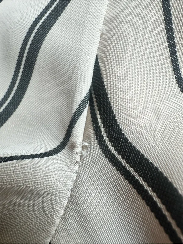 Astrid Black Label Cream and Black Stripped Jumpsuit Size Small - Image 7