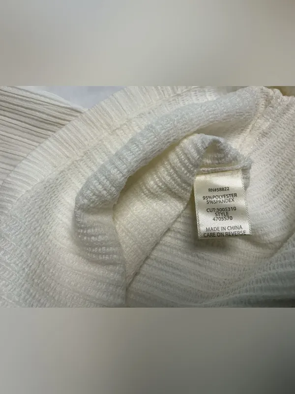 Madewell Max Studio London Cream Textured Ribbed Top NWT Size Small - Image 5